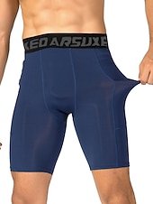 cheap Men's Shorts, Tights &amp; Pants-Men's Running Tight Shorts Compression Shorts Yoga Shorts Spandex Shorts with Phone Pocket High Waist Base Layer Athletic Summer Spring Spandex 4 Way Stretch Quick Dry Power Flex Breathable Gym