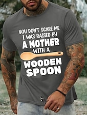 cheap Men&#039;s Graphic T Shirt-Male Quotes &amp; Sayings T Shirt Graphic Tee 100% Cotton Short Sleeve Graphic Shirt Dark Grey Black-1 Deep Blue Comfortable Tee Street Sports Outdoor Fashion Designer Clothing