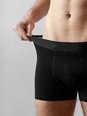 economico Boxer da uomo-Per uomo 3 pezzi Slip boxer Biancheria intima Slip Boxer Cotone Traspirante Liscio Nero