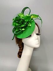 preiswerte Faszinator-Fascinators Kentucky Derby Hut Kopfbedeckung Kopfbedeckung Federn Netzschleier Hut Herbsthochzeit Damentag Cocktail Royal Astcot mit Kappe Blumenkopfbedeckung Kopfbedeckung
