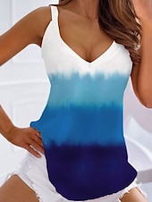 cheap Graphic shop Tank tops &amp; Camis-Women&#039;s Camisole Tank Top Going Out Tops Summer Tops Tunic Basic Floral Print Sleeveless Regular Tops V Neck Casual Weekend White Pink Brown Light Blue