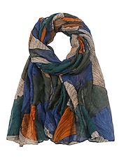 economico Sciarpe-sciarpe con stampa di piante retrò donne scialle con stampa di foglie di ginkgo e impacchi sciarpa stile lungo hijab con fiore foulard laday