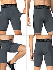 cheap Men's Shorts, Tights &amp; Pants-Men's Running Tight Shorts Compression Shorts Yoga Shorts Spandex Shorts with Phone Pocket High Waist Base Layer Athletic Summer Spring Spandex 4 Way Stretch Quick Dry Power Flex Breathable Gym