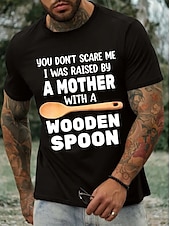 cheap Men&#039;s Graphic T Shirt-Male Quotes &amp; Sayings T Shirt Graphic Tee 100% Cotton Short Sleeve Graphic Shirt Dark Grey Black-1 Deep Blue Comfortable Tee Street Sports Outdoor Fashion Designer Clothing