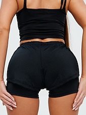 tanie Spodenki biegowe-Damskie Spodenki do biegania Spodenki na siłownię Spodenki do jogi Ściągana na sznurek 2 w 1 z wkładką Doły Obuwie sportowe Oddychający Szybkie wysychanie Odvádí pot Joga Zdatność Trening w siłowni