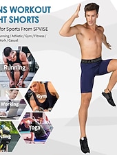 cheap Men's Shorts, Tights &amp; Pants-Men's Running Tight Shorts Compression Shorts Yoga Shorts Spandex Shorts with Phone Pocket High Waist Base Layer Athletic Summer Spring Spandex 4 Way Stretch Quick Dry Power Flex Breathable Gym