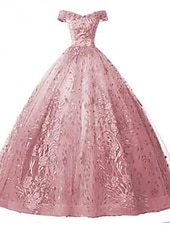 preiswerte Ballkleid-Ballkleid Partykleid Quinceanera Weihnachtskleid Prinzessinnenkleid Performance Quinceanera Bodenlanges ärmelloses schulterfreies Polyester mit Kristallapplikationen Kleid zum Beeindrucken 2025