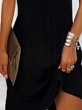 ieftine rochie mini neagra-Pentru femei Rochie Mini Rochie de vară Rochie simplă Rochie de cocktail neagra Activ Modă Modern În aer liber Vacanță Zilnic Fit regulat Simplu Manșon scurt În V Negru Vară Primăvară