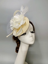 preiswerte Faszinator-Fascinators Kentucky Derby Hut Kopfbedeckung Kopfbedeckung Federn Netzschleier Hut Herbsthochzeit Damentag Cocktail Royal Astcot mit Kappe Blumenkopfbedeckung Kopfbedeckung