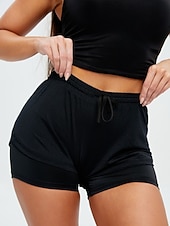 tanie Spodenki biegowe-Damskie Spodenki do biegania Spodenki na siłownię Spodenki do jogi Ściągana na sznurek 2 w 1 z wkładką Doły Obuwie sportowe Oddychający Szybkie wysychanie Odvádí pot Joga Zdatność Trening w siłowni