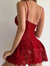 billiga Sexiga damunderkläder-nattlinne för kvinnor klänning i ren färg enkel avslappnad mjuk hem daglig säng polyester remmar som andas ärmlösa rygglösa sommar vår hem outfits
