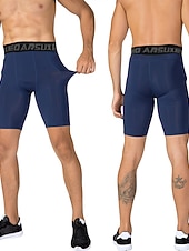 cheap Men's Shorts, Tights &amp; Pants-Men's Running Tight Shorts Compression Shorts Yoga Shorts Spandex Shorts with Phone Pocket High Waist Base Layer Athletic Summer Spring Spandex 4 Way Stretch Quick Dry Power Flex Breathable Gym
