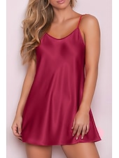 billige Nattkjoler og nattøy for damer-kvinners kapper kjole nattkjole nattøy lappeteppe mote enkelt varmt hjem daglig seng polyester blonder pustende stropper ermeløse ryggløse sommer vår hjemmeantrekk