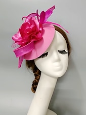 preiswerte Faszinator-Fascinators Kentucky Derby Hut Kopfbedeckung Kopfbedeckung Federn Netzschleier Hut Herbsthochzeit Damentag Cocktail Royal Astcot mit Kappe Blumenkopfbedeckung Kopfbedeckung