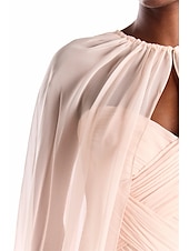 billige bryllup gjesteomslag-Sjal Sjale Sjal til kvinner Enkel Elegant Ermeløs Chiffon Bryllup Wrap Med Ren Farge Til Fest Alle årstider