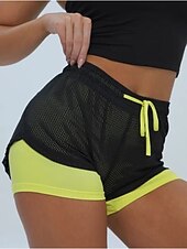 tanie Spodenki biegowe-Damskie Spodenki do biegania Spodenki na siłownię Spodenki do jogi Ściągana na sznurek 2 w 1 z wkładką Doły Obuwie sportowe Oddychający Szybkie wysychanie Odvádí pot Joga Zdatność Trening w siłowni