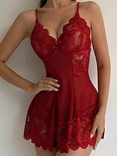 billiga Sexiga damunderkläder-nattlinne för kvinnor klänning i ren färg enkel avslappnad mjuk hem daglig säng polyester remmar som andas ärmlösa rygglösa sommar vår hem outfits