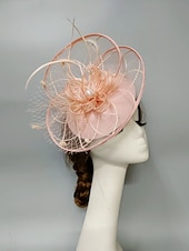 levne Fascinátory-fascinators kentucky derby klobouk pokrývka hlavy pokrývka hlavy perla peří závoj klobouk svatební dámy den koktejl královský astcot s perlou perlou pokrývka hlavy pokrývka hlavy