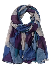economico Sciarpe-sciarpe con stampa di piante retrò donne scialle con stampa di foglie di ginkgo e impacchi sciarpa stile lungo hijab con fiore foulard laday
