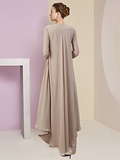 baratos Terninhos de calça da mamãe-Macacão/Pantalona para Casamento na Praia 3 Peças Mãe da Noiva Convidada de Casamento Formal Elegante Decote V Comprimento até o Chão Chiffon Renda Sem Mangas Envolvente Inclusa com Apliques de