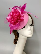 preiswerte Faszinator-Fascinators Kentucky Derby Hut Kopfbedeckung Kopfbedeckung Federn Netzschleier Hut Herbsthochzeit Damentag Cocktail Royal Astcot mit Kappe Blumenkopfbedeckung Kopfbedeckung