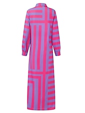 abordables Robes décontractées-robe chemise femme moulante robe portefeuille maxi robe longue extérieur mode quotidienne bohème col chemise froncé fendu manches longues été automne printemps 2023 coupe régulière violet orange vert