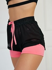 tanie Spodenki biegowe-Damskie Spodenki do biegania Spodenki na siłownię Spodenki do jogi Ściągana na sznurek 2 w 1 z wkładką Doły Obuwie sportowe Oddychający Szybkie wysychanie Odvádí pot Joga Zdatność Trening w siłowni