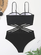 billiga One-piece-baddräkter-Dam Vanligt Badkläder En bit Monokini Wrap Baddräkt Utklippt Standkläder Sommar Slät Ärmlös Baddräkter