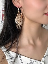 cheap Earrings-Women&#039;s Earrings Fashion Outdoor Leaf Earring