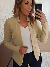 levne Blazery a obleky-dámský nový módní sako s dlouhým rukávem kardigan ležérní sako top