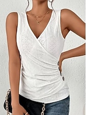 preiswerte Tank-Shirts &amp; kurze Jäckchen für Damen-Damen Camisole Tank Top Ösen-Top grundlegende Knöpfe ärmellos reguläre Tops V-Ausschnitt lässig Schwarz Weiß Pink Blau Lila