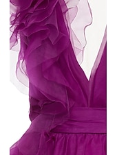 preiswerte lila-Strandhochzeit A-Linie Weihnachtskleid Abendkleid Promi-Stil Kleid Rot Grün Kleid Formeller Hochzeitsgast bodenlang ärmellos V-Ausschnitt Chiffon mit Schlitz reine Farbe Kleid Maskerade Kleid 2025