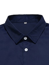 economico camicia da uomo con bottoni-Per uomo Camicia Camicia estiva Camicia con bottoni Maglietta informale Nero Vino Rosso Blu Marrone Manica lunga Color Block Bavero Strada Da mare Di base Abbigliamento Di tendenza Comodo