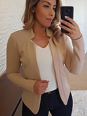 levne Blazery a obleky-dámský nový módní sako s dlouhým rukávem kardigan ležérní sako top