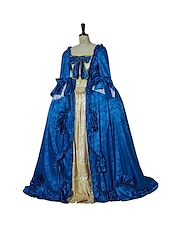 cheap Dresses-Vintage Rococo Victorian Renaissance Princess Colonial Period Prom Dress Women&#039;s Costume Vintage Cosplay Performance Party Halloween 3/4-Length Sleeve Maxi Princess Plus Size Dress Halloween