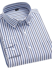 economico camicie oxford da uomo-Per uomo Camicie Camicia a righe Camicia non stirabile Camicia Oxford Banda Matrimonio Da mare grigio blu Giallo Verde chiaro Blu Manica lunga Collo ripiegabile Per tutte le stagioni Abbigliamento