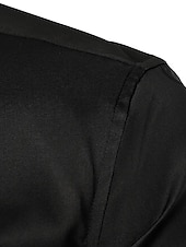 cheap Men&#039;s Button Down Shirts-Men&#039;s Shirt Dress Shirt Button Down Shirt Plain Wedding Office &amp; Career Black Long Sleeve Turndown Spring &amp;  Fall Clothing Apparel Basic