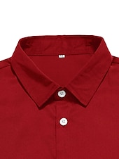 economico camicia da uomo con bottoni-Per uomo Camicia Camicia estiva Camicia con bottoni Maglietta informale Nero Vino Rosso Blu Marrone Manica lunga Color Block Bavero Strada Da mare Di base Abbigliamento Di tendenza Comodo