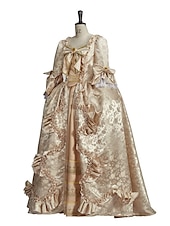 cheap Dresses-Vintage Rococo Victorian Renaissance Princess Colonial Period Prom Dress Women&#039;s Costume Vintage Cosplay Performance Party Halloween 3/4-Length Sleeve Maxi Princess Plus Size Dress Halloween