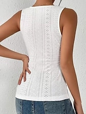 preiswerte Tank-Shirts &amp; kurze Jäckchen für Damen-Damen Camisole Tank Top Ösen-Top grundlegende Knöpfe ärmellos reguläre Tops V-Ausschnitt lässig Schwarz Weiß Pink Blau Lila
