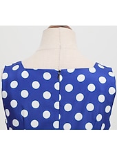 preiswerte Kleider-Retro Vintage 1950er Rockabilly Knielang Swing-Kleid Ausgestelltes Kleid Ärmellos Tupfen Kostüm Damen Karneval Maskerade Party / Abend Alltagskleidung Lässig Erwachsene Kleid Frühling &amp; Sommer