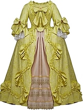 cheap Dresses-Vintage Rococo Victorian Renaissance Princess Colonial Period Prom Dress Women&#039;s Costume Vintage Cosplay Performance Party Halloween 3/4-Length Sleeve Maxi Princess Plus Size Dress Halloween
