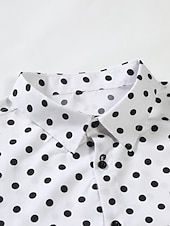 cheap Men&#039;s Button Up Shirts-Men&#039;s Shirt Button Up Shirt Casual Shirt Summer Shirt Black White Pink Blue Long Sleeve Polka Dot Lapel Daily Vacation Clothing Apparel Fashion Casual Comfortable