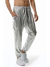 preiswerte Freizeithosen-Herren Jogginghose Jogger Hose Hosen Freizeithose Paillettenhose Elastische Taille Elastischer Ärmelbund Einfarbig Windundurchlässig Atmungsaktiv In voller Länge Casual Ausgehkleidung Athleisure