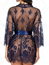 billige Sexy undertøy-kvinners pyjamas nattkjole nattskjortekjole ren farge enkel tilfeldig myk hjem daglig seng polyester pustende v wire langermet sommer vår hjemmeantrekk