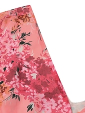 preiswerte Lässige Blumenkleider-damen swingkleid maxi langes kleid rosa langarm floral print frühling sommer tiefes v elegant boho 2022 s m l xl xxl xxxl