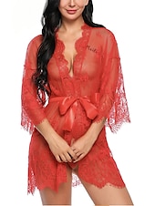 billige Sexy undertøy-kvinners pyjamas nattkjole nattskjortekjole ren farge enkel tilfeldig myk hjem daglig seng polyester pustende v wire langermet sommer vår hjemmeantrekk
