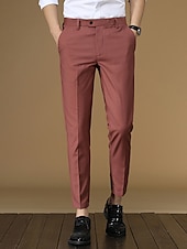 economico Sottile-Per uomo pantaloni della tuta Pantaloni affusolati Pantaloni Pantaloni da completo Tasche Liscio Anti-Rughe Traspirante Alla caviglia Matrimonio Attività commerciale Informale Di tendenza Da cerimonia