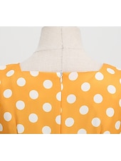 preiswerte Kleider-Retro Vintage 1950er Rockabilly Knielang Swing-Kleid Ausgestelltes Kleid Ärmellos Tupfen Kostüm Damen Karneval Maskerade Party / Abend Alltagskleidung Lässig Erwachsene Kleid Frühling &amp; Sommer