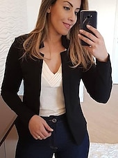 levne Blazery a obleky-dámský nový módní sako s dlouhým rukávem kardigan ležérní sako top
